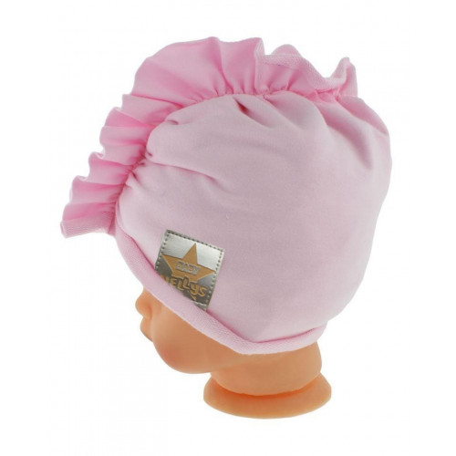Baby Nellys Jarná/jesenná bavlnená čiapka - turban, sv. ružová