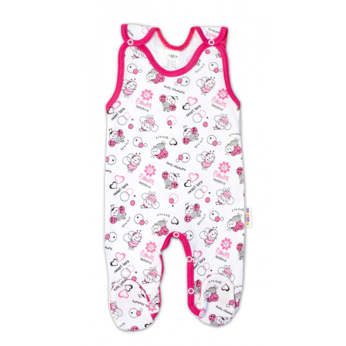 Baby Nellys 2-dielna sada, bavlnené dupačky s košieľkou Lienky, biela, veľ. 62