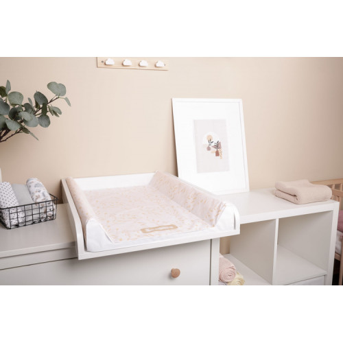 Prebaľovacia podložka, tvrdá 70 x 49 x 9,5 cm - béžové lístky