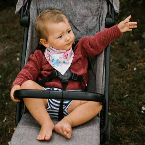 Detský podbradník/šatka 2D sada BabyOno Jungle, béžová/modrá