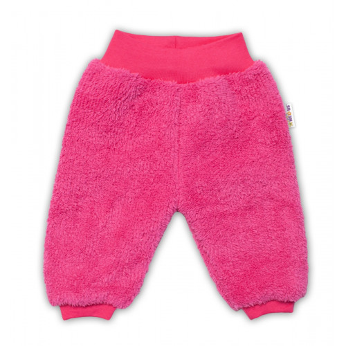 Baby Nellys Dojčenské chlupáčkové tepláčky Cute Bunny - malinové, veľ. 68