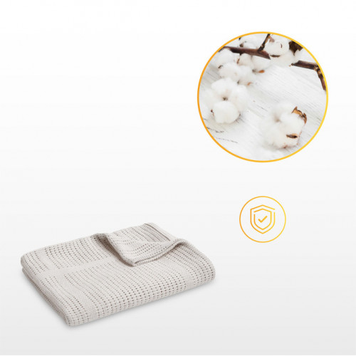 Jemná ažurková bavlnená dečka 110x70 - béžová káva