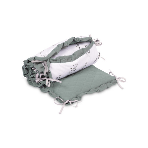 Mantinel do postieľky, mušelín 180x40cm (3x60x40cm) - Lúka, khaki