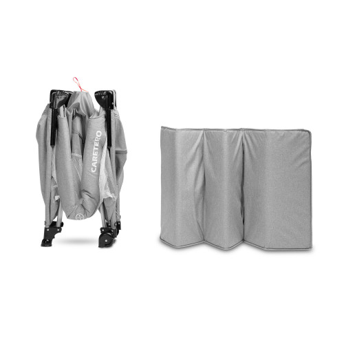 Cestovná postieľka so sťahovacou bočnícou, ESTI - sivá