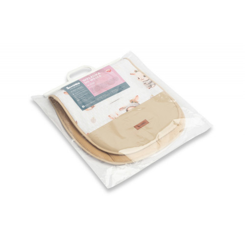 Vložka do kočíka, mušelín, Králičci, béžová