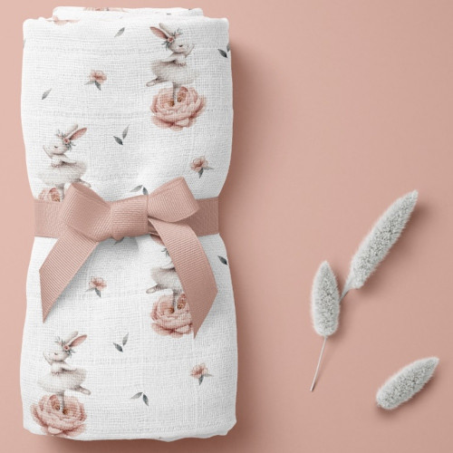 Luxusná osuška, plienka 110x110cm, bambusová, Zajačikovia