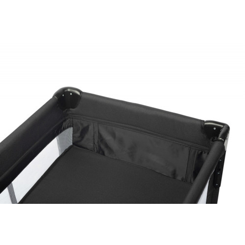 Cestovná postieľka so sťahovacou bočnícou, ESTI - čierna