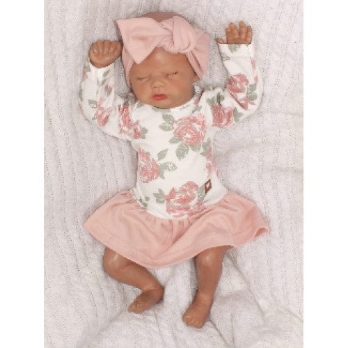 Z & Z 2-dielna sada sukničkobody s kvetmi + čelenka - staroružová, veľ. 68