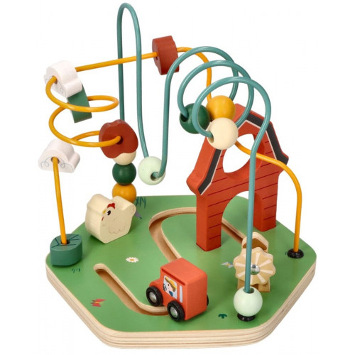 Edukačná drevená presúvačka s labyrintom Farma