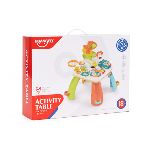 Detský edukačný stolík 5v1 s kĺzačkou na guličky, interaktívny hrací stolík