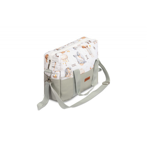 Taška ku kočíku, ekokoža, Hviezdne zvieratká, šedá, biela