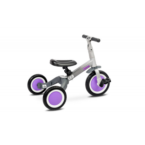 Multifunkčné detské odrážadlo a bicykel 4v1 Fox - sívé