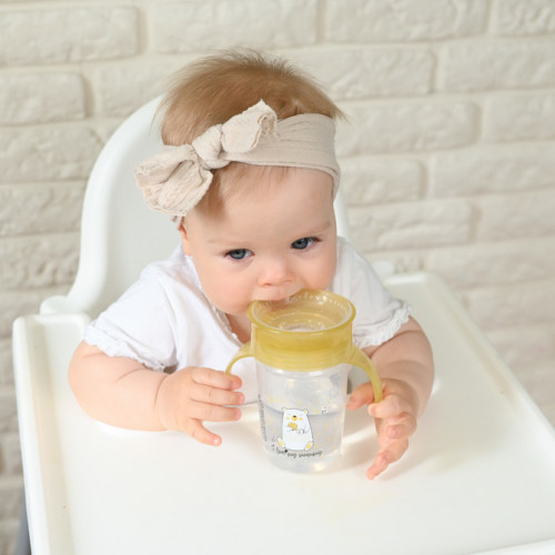 Nevylievajúci hrnček s úchytmi, I love mum Mummy 240 ml, transparentný/žltý