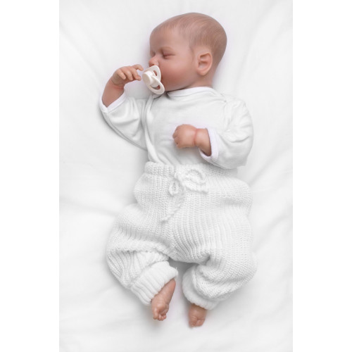 Pletené nohavice Made with Love, biele, veľ. 68/74