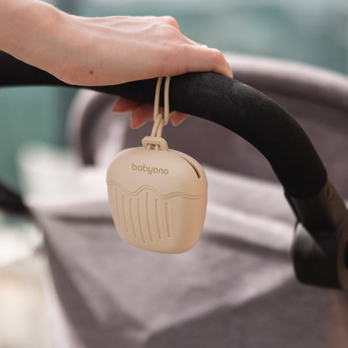 Silikónové puzdro na cumlík - béžové