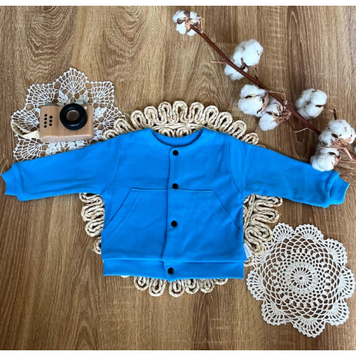 Detská dvojvrstvová mikina, bavlna, Mesto, Mamatti, modrá, veľ. 80