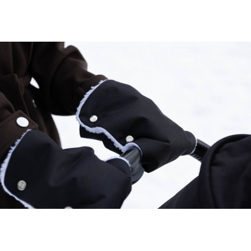 Rukávniky ku kočíku, vlna - čierne