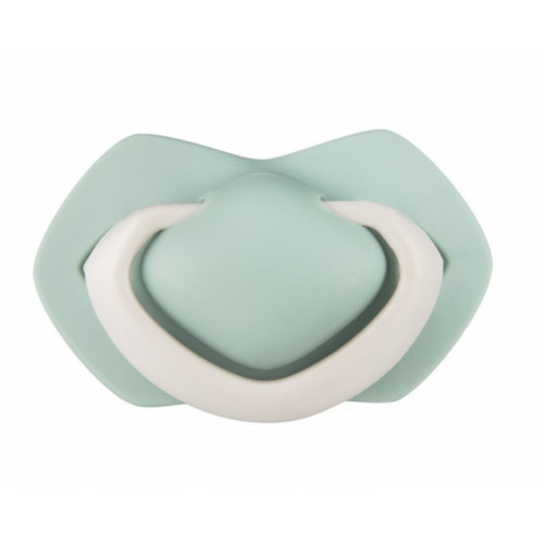 Canpol Babies Sada 2 ks symetrických silikónových cumlíkov, 18m +, PURE COLOR zelený/sivý