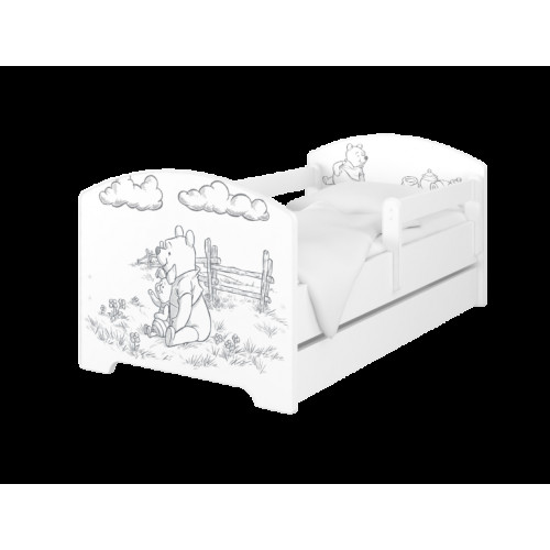 Detská izba Medvedík Pú - black, postel + komoda