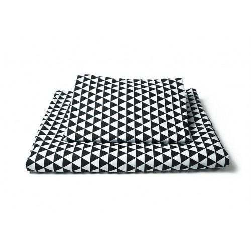 Baby Nellys Vankúšikový mantinel s obliečkami - trojúholníčky, čierna/zelená