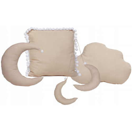 Stan pre deti típí Baby Nellys, výbava - šedý s bielymi brmbolcami