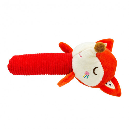 Plyšová hračka s hrkálkou Akuku - Líška, oranžová