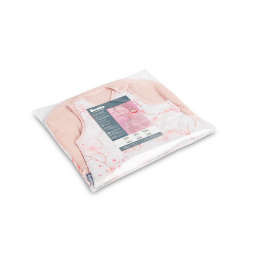 Spací vak, mušelín, bavlna, veľ. S, 47x70cm - Víla Ema, ružová, biela