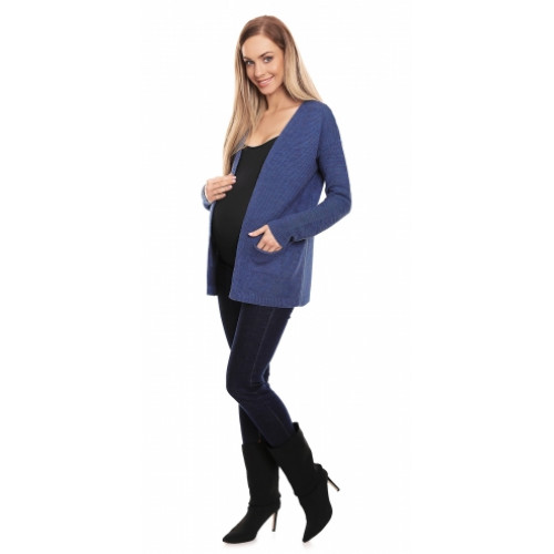 Be MaaMaa Tehotenský svetrík, kardigan s vreckami - jeans
