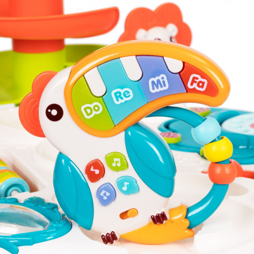 Detský edukačný stolík 5v1 s kĺzačkou na guličky, interaktívny hrací stolík