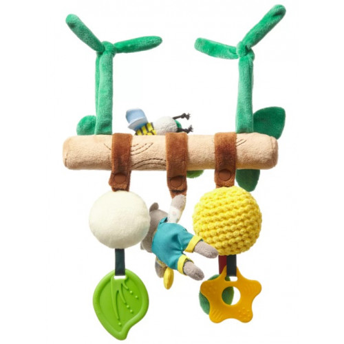 Závesná edukačná hračka na kočík Teddy Gardener, mätová, béžová