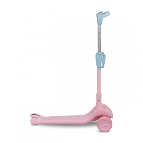 Detská trojkolesová kolobežka s LED kolieskami Satura, ružová