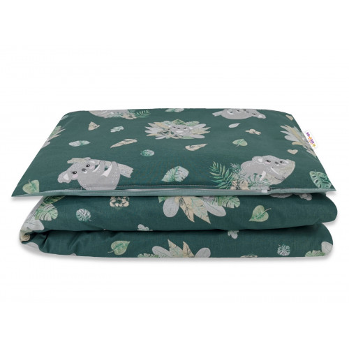 Baby Nellys 2-dielne bavlnené obliečky, Tropical Koala - zelená