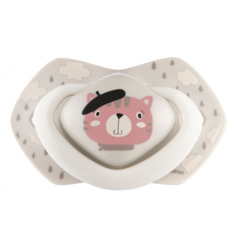 Canpol Babies 2 ks symetrických silikónových cumlíkov, +18m, Bonjour Paris, ružová/sivá