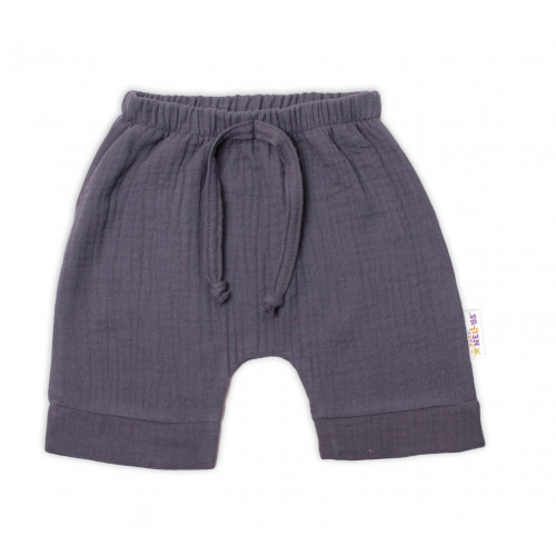 Baby Nellys 2-dielna mušelínová súpravička, tričko + kraťasky BOY, granát, veľ. 62