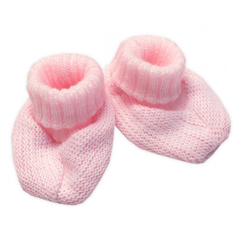 Pletené topánočky / capáčky STAR Hand Made Baby Nellys, ružové, veľ. 68/74