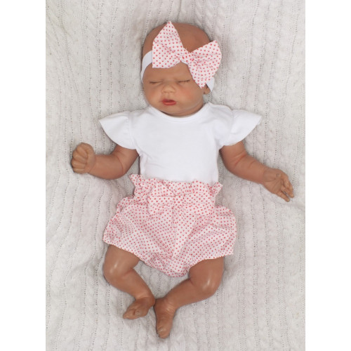 Z & Z 3-dielna sada body Kr. rukáv, kraťasky, čelenka s mašľou - ružová, biela, veľ. 80