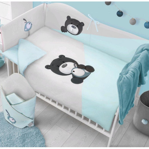 Belisima 3-dielna sada do postieľky - Lilo & Lu 135x100cm, tyrkys