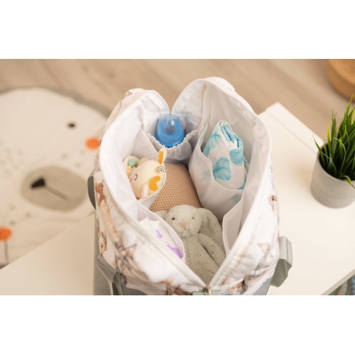 Taška ku kočíku, ekokoža, Dráčik modrý, jeans