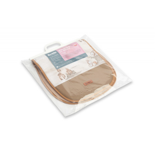 Vložka do kočíka, mušelín, Zábava v lese, béžová