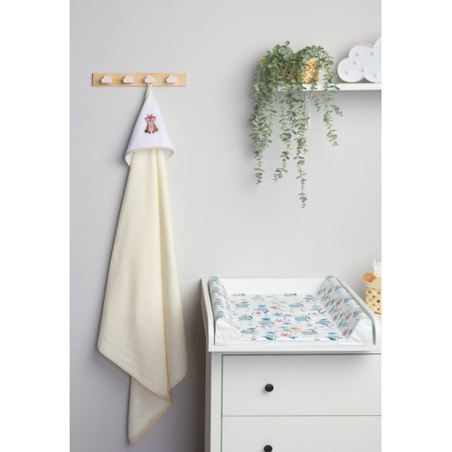 Detská froté osuška s kapucňou 100x100 cm - Jelínek smotanová