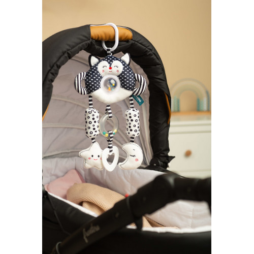 Kontrastná závesná plyšová hračka nielen na cesty black&white - Mačka