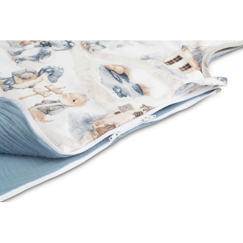 Spací vak mušelín, bavlna, Dráčik, 80x50cm, M - jeans