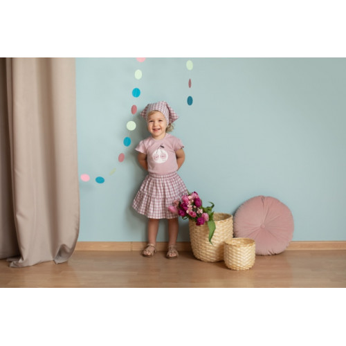 Pinokio Kockovaná letné sukne Sweet Cherry - lila / biela, veľ. 74