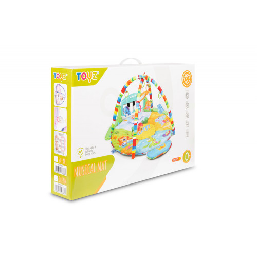 Vzdelávacia edukačná hracia podložka s hrazdičkou a so zvukmi, Happy, ružová