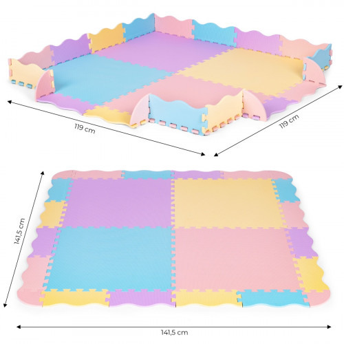 Pěnové puzzle pre deti, hrací koberec, podložka - pastelová