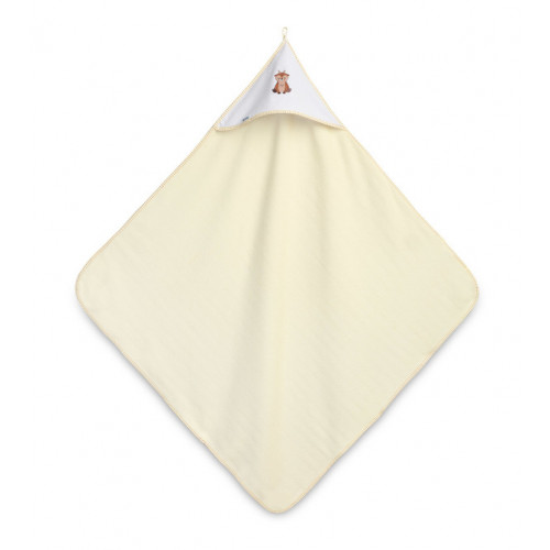 Detská froté osuška s kapucňou 100x100 cm - Jelínek smotanová