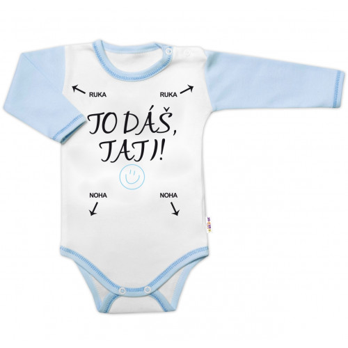 Body dlhý rukáv s vtipným textom Baby Nellys, To dáš Tati!, veľ. 80, chalan