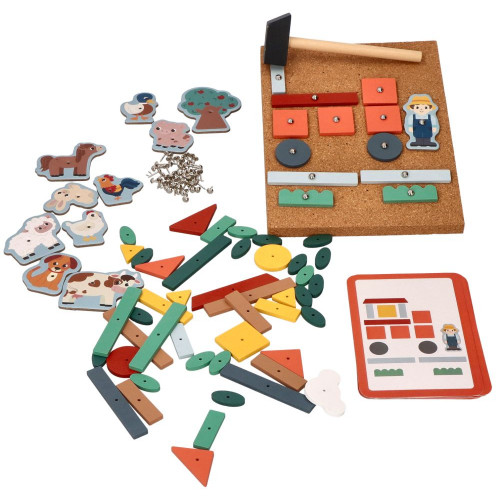 Drevená zatĺkačka hra + šablóny, Farma