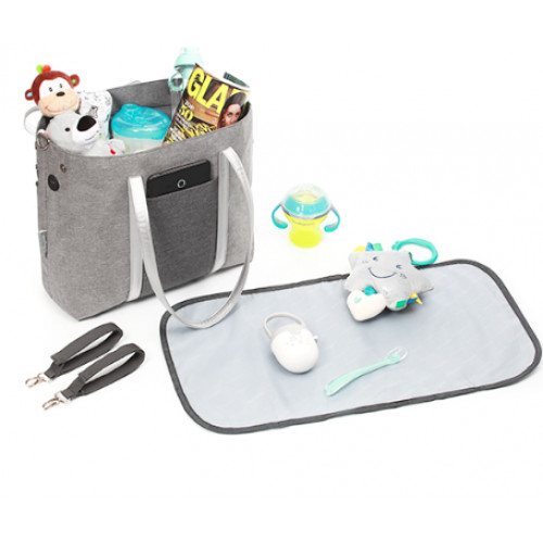 BabyOno Taška ku kočíku Basic So City Dynamic - Ornament grafit/zlatá