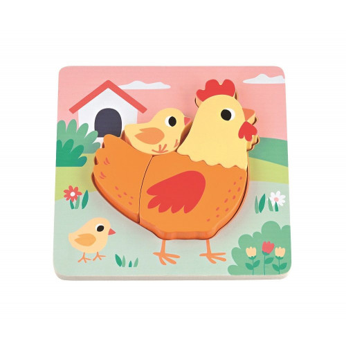 Sada 4 drevených puzzlí pre děti - farma